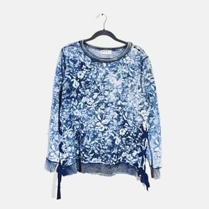 ⭐Ruff Hewn | Bleached Florals Denim Sweatshirt